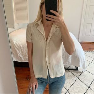 Vintage Chinese Embroidered Silk Blouse